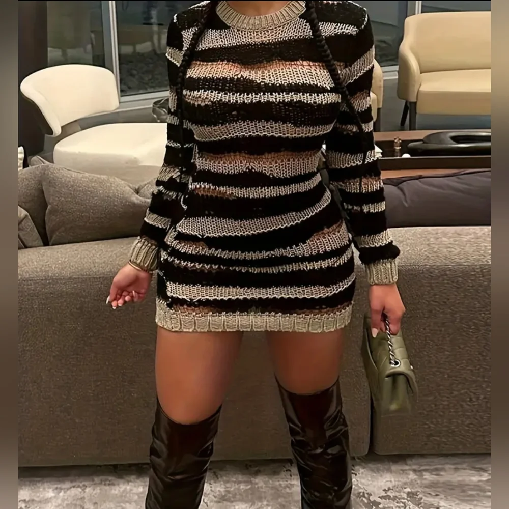 Striped Knit Dress - Picture 2 of 5